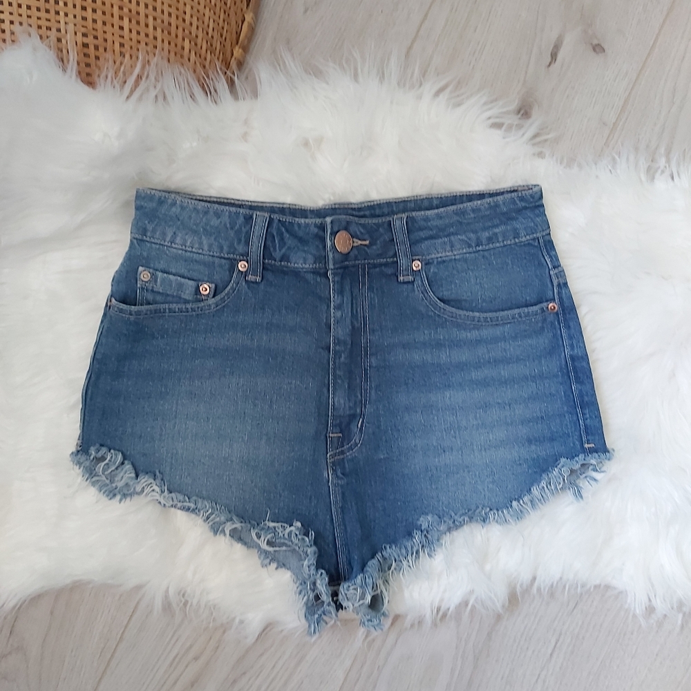 BDG Super High Rise Dolphin Denim Shorts - Picture 1 of 8